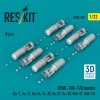 RESKIT RS32-0567 OFAB-100-120 bombs (8 pcs) (Su-7, Su-17, Su-24, Su-25, Su-27, Su-30, MiG-21, MiG-27) (3D Printed) (1/32)